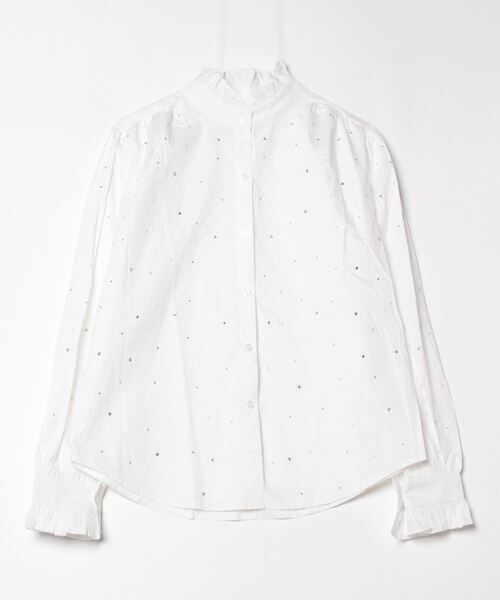 TITTY&CO.（ティティーアンドコー）の「フリルカラービジューブラウス（シャツ/ブラウス・レディース・ホワイト・FREE）」の8枚目の写真