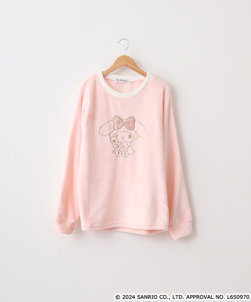 sanrio（サンリオ）の「サンリオキャラクターズ ボアフリース刺繍上下セット（ルームウェア/パジャマ・レディース・ピンク系その他/ブラック/ブラック系その他/サックスブルー系/ホワイト系その他/グリーン系その他/ピンク系その他2/サックスブルー系1・M/L）」の12枚目の写真