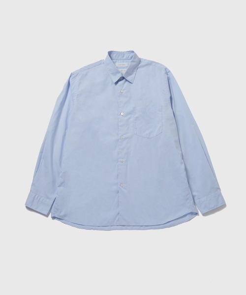 ADAM ET ROPE 水色ノーカラーシャツ Sea Island Cotton】レギュラーカラーシャツ（シャツ/ブラウス