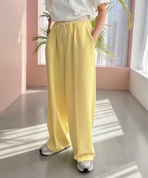 PILIT(ピリット)の「ウエストレイヤード ラインイージーパンツ(その他パンツ・レディース・ブラック/グリーン/イエロー/ネイビー・MEDIUM)」の4枚目の写真