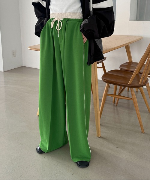 PILIT(ピリット)の「ウエストレイヤード ラインイージーパンツ(その他パンツ・レディース・ブラック/グリーン/イエロー/ネイビー・MEDIUM)」の9枚目の写真