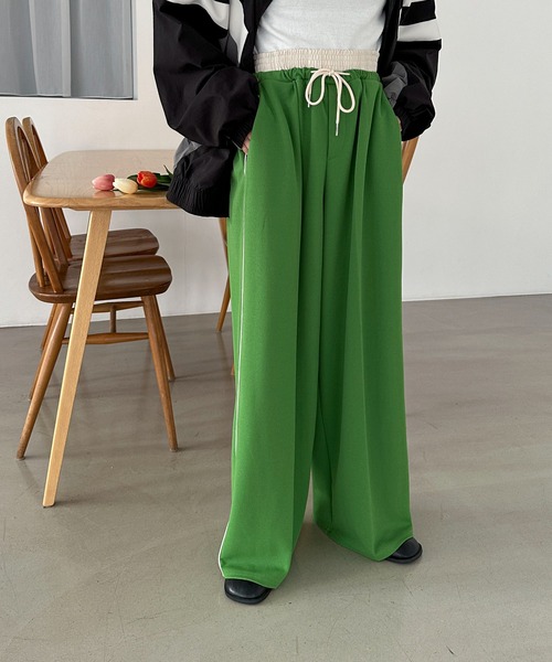 PILIT(ピリット)の「ウエストレイヤード ラインイージーパンツ(その他パンツ・レディース・ブラック/グリーン/イエロー/ネイビー・MEDIUM)」の8枚目の写真