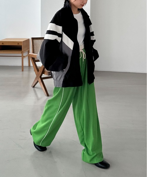 PILIT(ピリット)の「ウエストレイヤード ラインイージーパンツ(その他パンツ・レディース・ブラック/グリーン/イエロー/ネイビー・MEDIUM)」の5枚目の写真