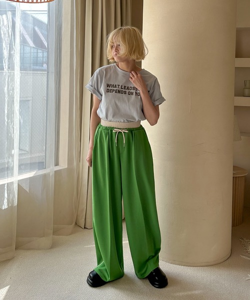 PILIT(ピリット)の「ウエストレイヤード ラインイージーパンツ(その他パンツ・レディース・ブラック/グリーン/イエロー/ネイビー・MEDIUM)」の15枚目の写真