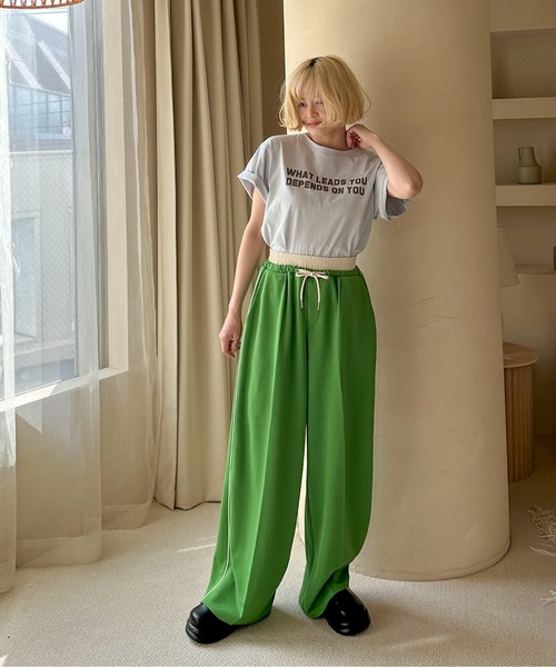 PILIT(ピリット)の「ウエストレイヤード ラインイージーパンツ(その他パンツ・レディース・ブラック/グリーン/イエロー/ネイビー・MEDIUM)」の16枚目の写真