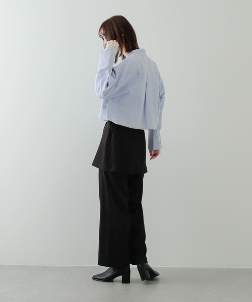 SENSE OF PLACE by URBAN RESEARCH(センスオブプレイスバイアーバンリサーチ)の「クロップドケミカルウォッシュシャツ(シャツ/ブラウス・レディース・グレー/ライトブルー・ONE)」の8枚目の写真