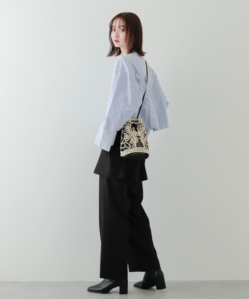 SENSE OF PLACE by URBAN RESEARCH(センスオブプレイスバイアーバンリサーチ)の「クロップドケミカルウォッシュシャツ(シャツ/ブラウス・レディース・グレー/ライトブルー・ONE)」の9枚目の写真