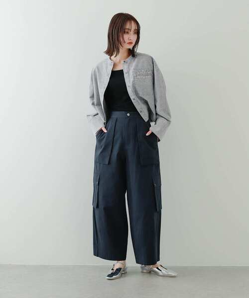 SENSE OF PLACE by URBAN RESEARCH(センスオブプレイスバイアーバンリサーチ)の「クロップドケミカルウォッシュシャツ(シャツ/ブラウス・レディース・グレー/ライトブルー・ONE)」の13枚目の写真