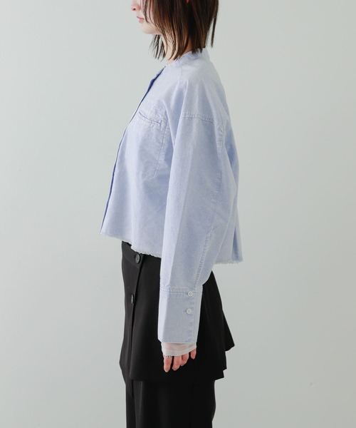 SENSE OF PLACE by URBAN RESEARCH(センスオブプレイスバイアーバンリサーチ)の「クロップドケミカルウォッシュシャツ(シャツ/ブラウス・レディース・グレー/ライトブルー・ONE)」の15枚目の写真