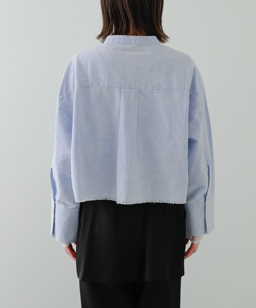 SENSE OF PLACE by URBAN RESEARCH(センスオブプレイスバイアーバンリサーチ)の「クロップドケミカルウォッシュシャツ(シャツ/ブラウス・レディース・グレー/ライトブルー・ONE)」の16枚目の写真
