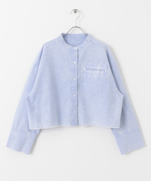 SENSE OF PLACE by URBAN RESEARCH(センスオブプレイスバイアーバンリサーチ)の「クロップドケミカルウォッシュシャツ(シャツ/ブラウス・レディース・グレー/ライトブルー・ONE)」の18枚目の写真