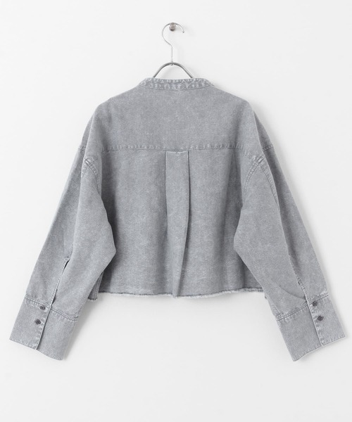 SENSE OF PLACE by URBAN RESEARCH(センスオブプレイスバイアーバンリサーチ)の「クロップドケミカルウォッシュシャツ(シャツ/ブラウス・レディース・グレー/ライトブルー・ONE)」の21枚目の写真