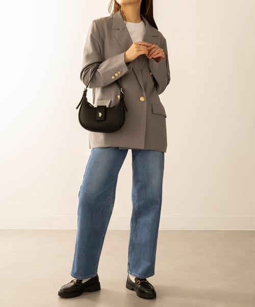 U.S. POLO ASSN.（ユーエスポロアッスン）の「【U.S. POLO ASSN.】≪別注≫ 3WAY Half Moon Bag / ハーフムーンショルダーバッグ  ハンドバッグ（ショルダーバッグ・レディース・ブラック/グレイッシュベージュ/ライトグレー/グリーン・FREE）」の9枚目の写真