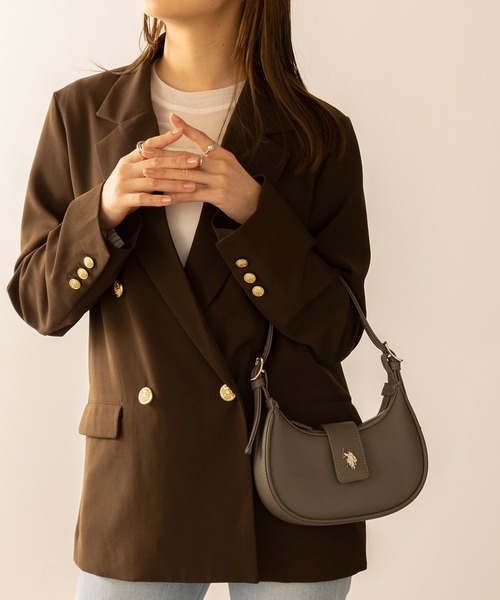 U.S. POLO ASSN.（ユーエスポロアッスン）の「【U.S. POLO ASSN.】≪別注≫ 3WAY Half Moon Bag / ハーフムーンショルダーバッグ  ハンドバッグ（ショルダーバッグ・レディース・ブラック/グレイッシュベージュ/ライトグレー/グリーン・FREE）」の21枚目の写真