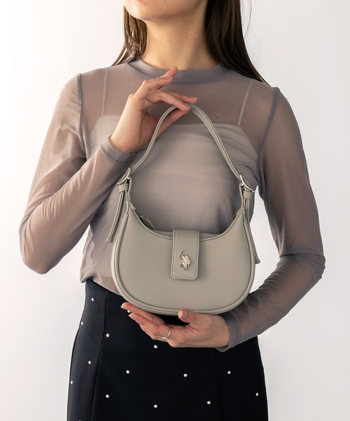 ろこ✨ポロバイラルフローレン Polo ID ハーフムーン ハンドバッグ