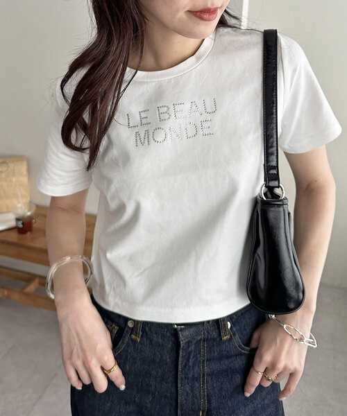 DISCOAT（ディスコート）の「キラキラロゴミニTシャツ（Tシャツ/カットソー・レディース・オフホワイト/ブラック・FREE）」の20枚目の写真