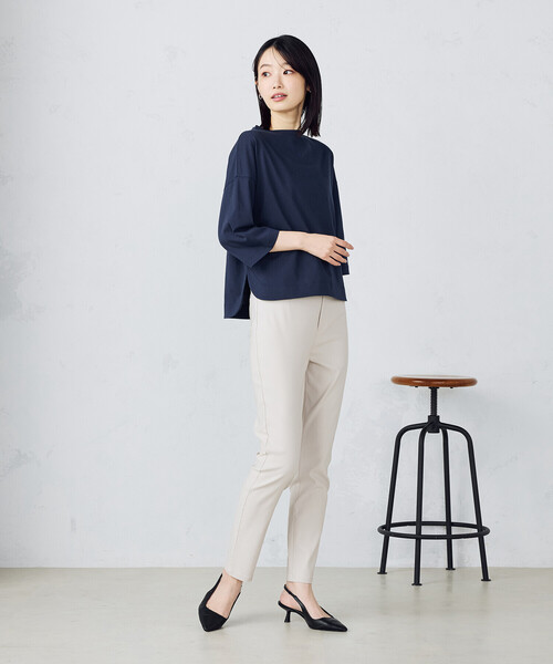 COMME CA ISM(コムサイズム)の「7分袖シンプルカットソー(Tシャツ/カットソー・レディース・ミント/ホワイト/ネイビー・MEDIUM/LARGE)」の6枚目の写真