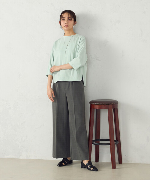 COMME CA ISM(コムサイズム)の「7分袖シンプルカットソー(Tシャツ/カットソー・レディース・ミント/ホワイト/ネイビー・MEDIUM/LARGE)」の8枚目の写真
