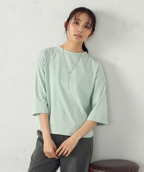 COMME CA ISM(コムサイズム)の「7分袖シンプルカットソー(Tシャツ/カットソー・レディース・ミント/ホワイト/ネイビー・MEDIUM/LARGE)」の18枚目の写真