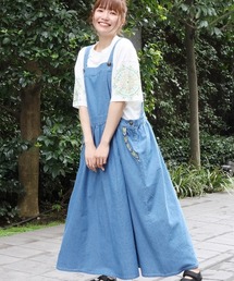 チチカカ | デニムジャンパースカート【大きいサイズ】(ジャンパースカート)