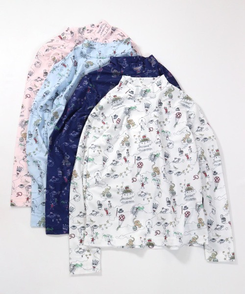 Picone CLUB（ピッコーネクラブ）の「総イラストUV冷感プルオーバー（Tシャツ/カットソー・レディース・ブルー/ホワイト/ピンク/ネイビー・S/L/M）」の14枚目の写真