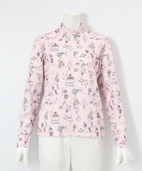 Picone CLUB（ピッコーネクラブ）の「総イラストUV冷感プルオーバー（Tシャツ/カットソー・レディース・ブルー/ホワイト/ピンク/ネイビー・S/L/M）」の7枚目の写真