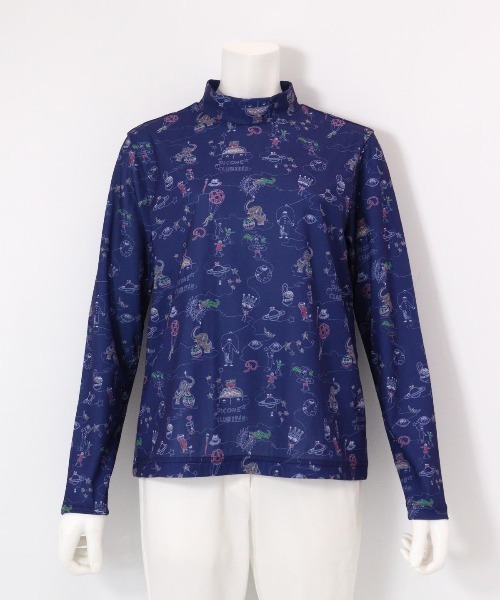 Picone CLUB（ピッコーネクラブ）の「総イラストUV冷感プルオーバー（Tシャツ/カットソー・レディース・ブルー/ホワイト/ピンク/ネイビー・S/L/M）」の6枚目の写真