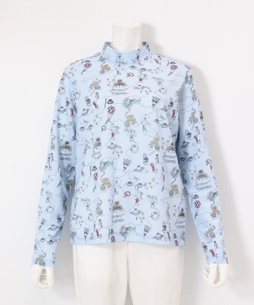 Picone CLUB（ピッコーネクラブ）の「総イラストUV冷感プルオーバー（Tシャツ/カットソー・レディース・ブルー/ホワイト/ピンク/ネイビー・S/L/M）」の8枚目の写真