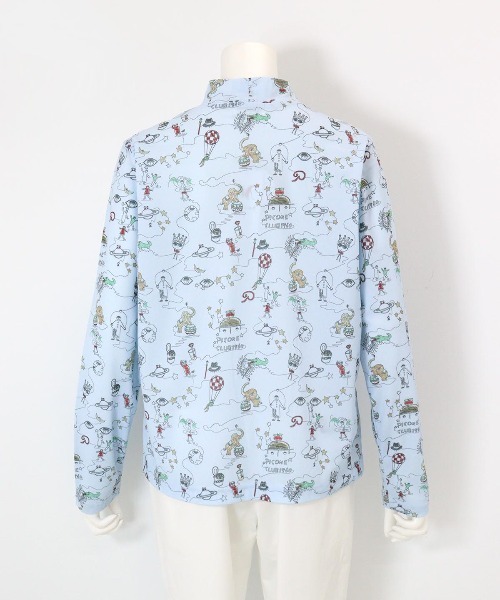 Picone CLUB（ピッコーネクラブ）の「総イラストUV冷感プルオーバー（Tシャツ/カットソー・レディース・ブルー/ホワイト/ピンク/ネイビー・S/L/M）」の9枚目の写真