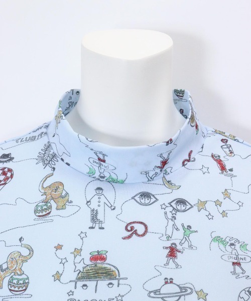 Picone CLUB（ピッコーネクラブ）の「総イラストUV冷感プルオーバー（Tシャツ/カットソー・レディース・ブルー/ホワイト/ピンク/ネイビー・S/L/M）」の10枚目の写真