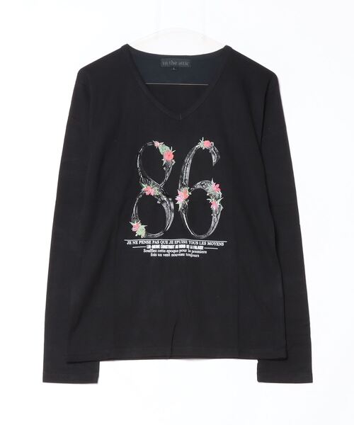 INNOCENT(イノセント)の「『in the attic』Vネック/86/LS-T(Tシャツ/カットソー・メンズ・ブラック/ホワイト・X-LARGE/LARGE)」の2枚目の写真