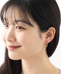 ステンレス デザインフープイヤリング(両耳2点セット)