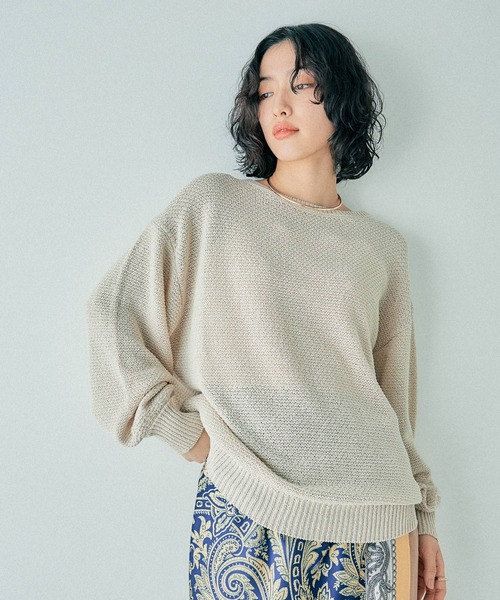 LEPSIM(レプシィム)の「5ゲージカノコライクボートネックプルオーバー 243134(ニット/セーター・レディース・キナリ/カーキブラウン/グリーン系その他/ブラック・FREE)」の5枚目の写真