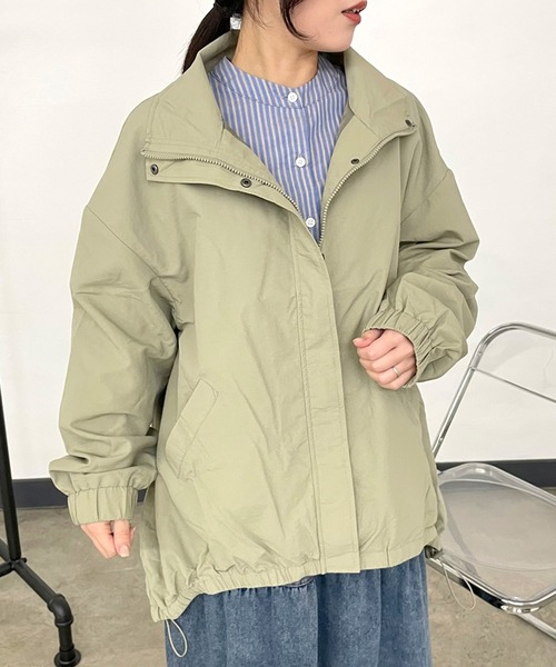 CRB（シーアールビー）の「スタンドブルゾン（ブルゾン・レディース・ベージュ/アイボリー/チャコールグレー/カーキ・F）」の4枚目の写真