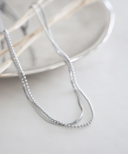 LEPSIM（レプシィム）の「ステンレス2連ショートネックレス　303300（ネックレス・レディース・シルバー/シルバー系その他/ゴールド・ONE SIZE）」の2枚目の写真