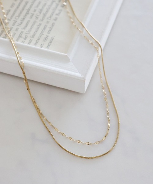 LEPSIM（レプシィム）の「ステンレス2連ショートネックレス　303300（ネックレス・レディース・シルバー/シルバー系その他/ゴールド・ONE SIZE）」の3枚目の写真