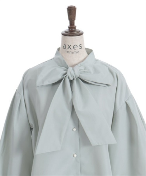 axes femme(アクシーズファム)の「ボリューム袖ボウタイブラウス(シャツ/ブラウス・レディース・ホワイト/ブルー/ミント・FREE)」の6枚目の写真