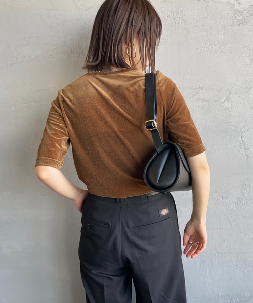 JEANS FACTORY Clothes（ジーンズファクトリークローズ）の「[Jeans Factory Clothes/ジーンズファクトリークローズ] シアーベロア ショートスリーブカットソー（Tシャツ/カットソー・レディース・グレー/サックスブルー/ブラウン/ネイビー・F）」の20枚目の写真