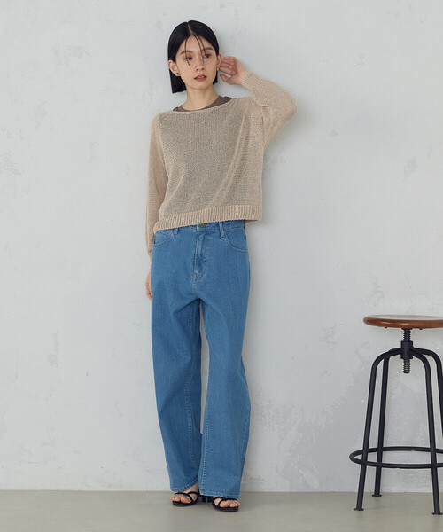 COMME CA ISM(コムサイズム)の「ホールガーメント ロングスリーブニット(ニット/セーター・レディース・チャコール/ベージュ・FREE)」の6枚目の写真