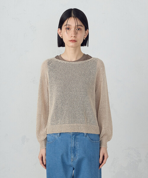 COMME CA ISM(コムサイズム)の「ホールガーメント ロングスリーブニット(ニット/セーター・レディース・チャコール/ベージュ・FREE)」の11枚目の写真