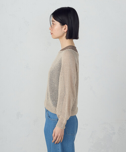 COMME CA ISM(コムサイズム)の「ホールガーメント ロングスリーブニット(ニット/セーター・レディース・チャコール/ベージュ・FREE)」の12枚目の写真