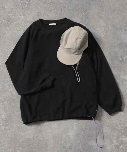 ドロヘドロ　ウォッシュドブラックグレー 長袖カットソー セール】ドローコード付き長袖Tシャツ（Tシャツ/カットソー