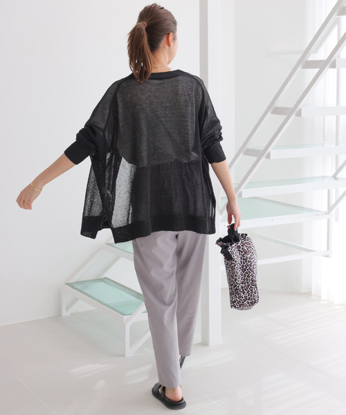 JOURNAL STANDARD relume（ジャーナルスタンダード　レリューム）の「《追加》PEリネンルーズVカーディガン（カーディガン/ボレロ・レディース・ブラック/ベージュ/ピンク・FREE）」の15枚目の写真