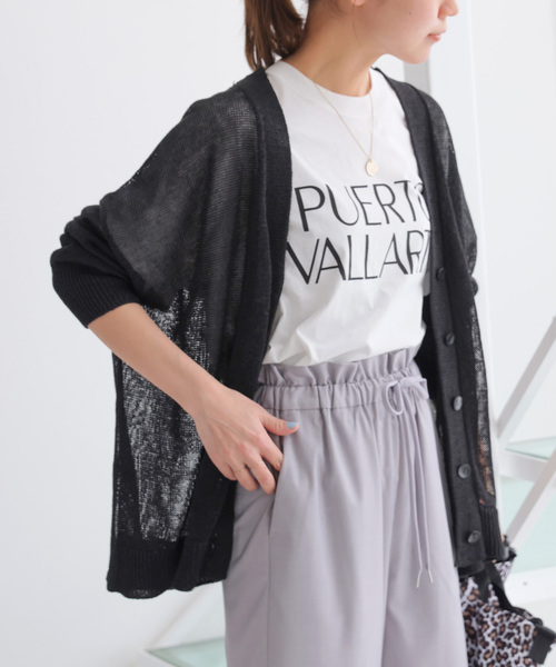 JOURNAL STANDARD relume（ジャーナルスタンダード　レリューム）の「《追加》PEリネンルーズVカーディガン（カーディガン/ボレロ・レディース・ブラック/ベージュ/ピンク・FREE）」の18枚目の写真