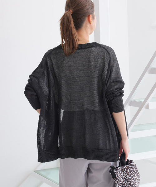 JOURNAL STANDARD relume（ジャーナルスタンダード　レリューム）の「《追加》PEリネンルーズVカーディガン（カーディガン/ボレロ・レディース・ブラック/ベージュ/ピンク・FREE）」の19枚目の写真