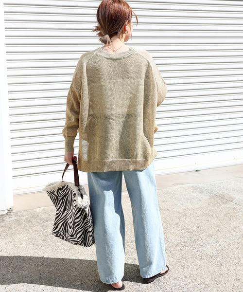 JOURNAL STANDARD relume（ジャーナルスタンダード　レリューム）の「《追加》PEリネンルーズVカーディガン（カーディガン/ボレロ・レディース・ブラック/ベージュ/ピンク・FREE）」の22枚目の写真