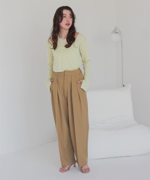 titivate（ティティベイト）の「Uネック/タンクレイヤードトップス（Tシャツ/カットソー・レディース・チャコール/ライム/ブラック/オフホワイト・M）」の19枚目の写真