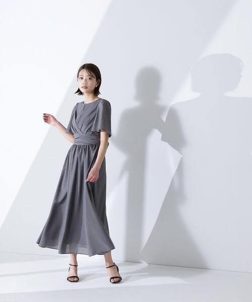 NATURAL BEAUTY BASIC(ナチュラルビューティーベーシック)の「◇カシュクールバックリボンワンピース(ワンピース・レディース・チャコールグレー/ベージュ/ダークブルー・P/S/SMALL/MEDIUM)」の9枚目の写真