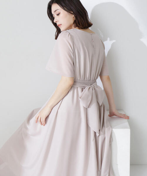 NATURAL BEAUTY BASIC(ナチュラルビューティーベーシック)の「◇カシュクールバックリボンワンピース(ワンピース・レディース・チャコールグレー/ベージュ/ダークブルー・P/S/SMALL/MEDIUM)」の13枚目の写真