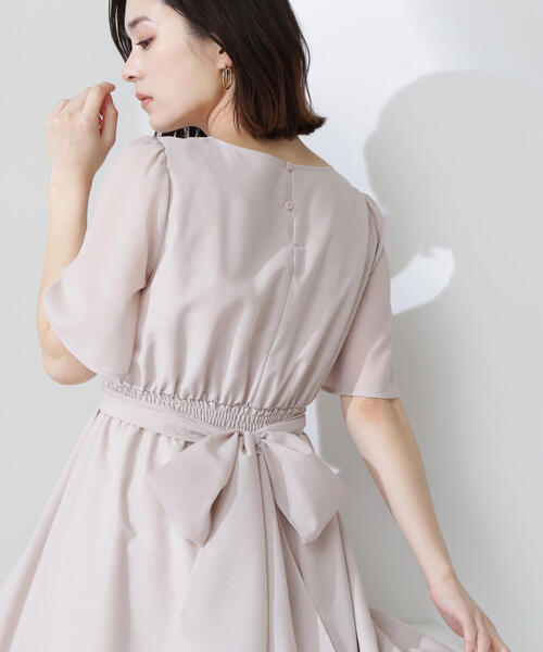 NATURAL BEAUTY BASIC(ナチュラルビューティーベーシック)の「◇カシュクールバックリボンワンピース(ワンピース・レディース・チャコールグレー/ベージュ/ダークブルー・P/S/SMALL/MEDIUM)」の16枚目の写真